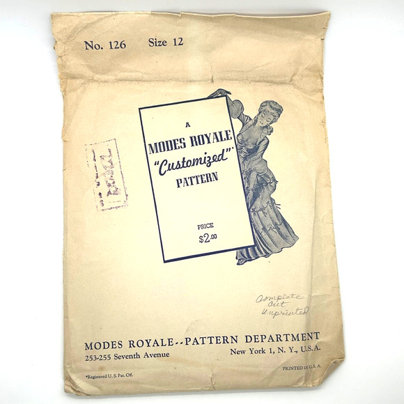 Modes Royale Customized Vintage 1930's 40's?  Pattern #126  Women's Suit Size 12 - Picture 2 of 11